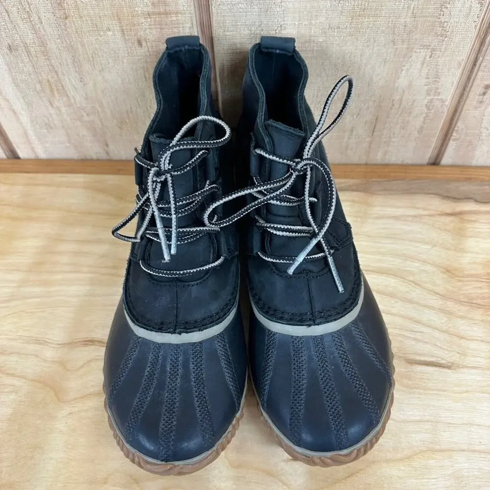 Sorel Out N About Plus Waterproof Boots W 9.5 Black Suede Waterproof Winter Mid - Picture 3 of 8